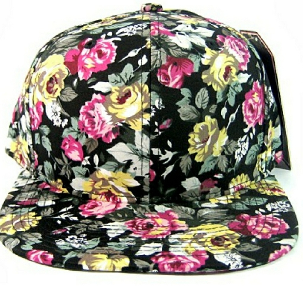 Black Floral Hat